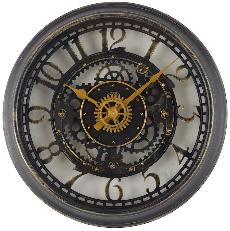 Industrial Wall Clock, 2 Pack